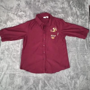 Disney Tigger Show Off Maroon Button Shirt Womens Large 3/4 Sleeve Fall Top - Picture 1 of 8