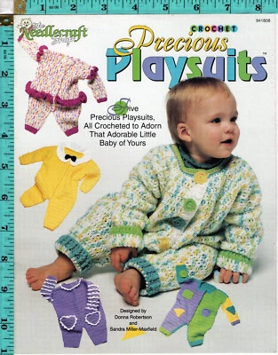 "Crochet Precious Playsuits" ©1994 The Needlecraft Shop Leaflet 941808 5 Designs - Image 1 of 2