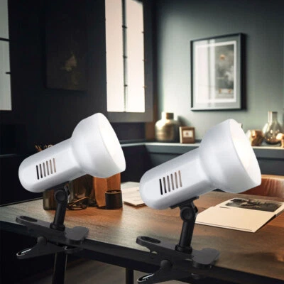 Klemmstrahler Tischlampe Leseleuchte verstellbar Wohnzimmerlampe silber 2er Set - Bild 1 von 4