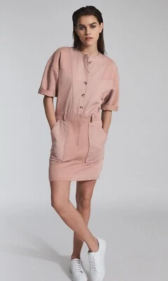 Reiss Dusty Pink Emlyn Casual Sweat Dress Size 10 New RRP £175 - Image 1 of 4