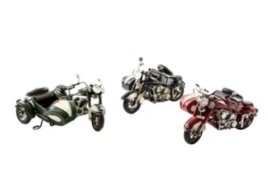 sidecar modellino d'epoca in latta soprammobile motocicletta - Foto 1 di 1