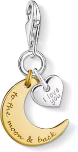 Thomas Sabo - Moon Charm - I love you pendant - Celestial charm - Gold plated - Picture 1 of 1
