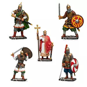 Vladimir el Grande con Guerreros Conjunto de 5 Figuras Juguete Pintado Soldado | Recuerdo - Imagen 1 de 2