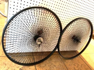 Black 29" Bicycle WheelSet with 144 Spokes Coaster Brake Cruiser BMX Bikes - Picture 1 of 2