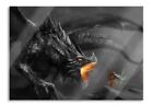 Combat Entre Humaine Et Dragon Photo En Verre Véritable, Incl. Mural