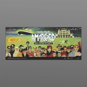 Amarcord Federico Fellini Locandina Riedizione 33X70 CM - Imagen 1 de 1