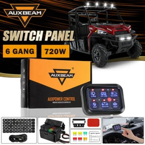 AUXBEAM 6 Gang Switch Panel Light Control Green Backlit for Polaris RZR UTV ATV - Picture 1 of 12