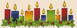 Holiday Candles Counted Cross Stitch Chart No.27-104 - Picture 1 of 2