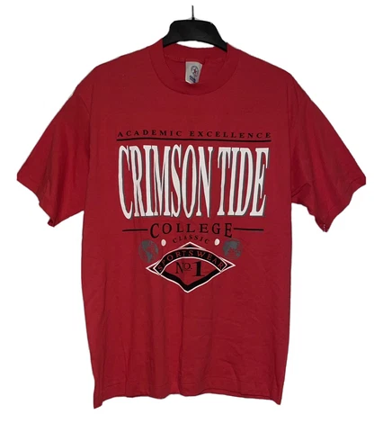Vintage Rare Chalk Line Crimson Tide Alabama Deadstock Red Tshirt Adult Large Cover
