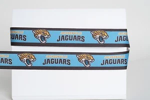 JACKSONVILLE JAGUARS 7/8" GROSGRAIN RIBBON 1,3,5,10 YARDS FOOTBALL SHIP FROM USA - Picture 1 of 1