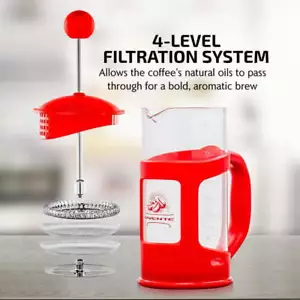 OVENTE French Press Coffee, Tea Espresso Maker 4 Filter System BPA-Free Portable - Picture 1 of 10