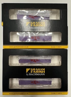 Lot Rake of 4 Graham Farish Intermodal Bogie Wagon 45ft Containers N gauge 365 - Image 1 of 2