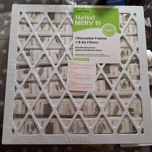 Future Way 14x14x1 HVAC Furnace Air Filter Frame With 8 Pack Merv 11 Filters NEW - Picture 1 of 1