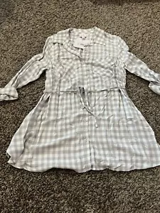 Maternity Plaid Long Sleeve Woven Popover Tunic Top - Isabel Maternity M - Picture 1 of 4