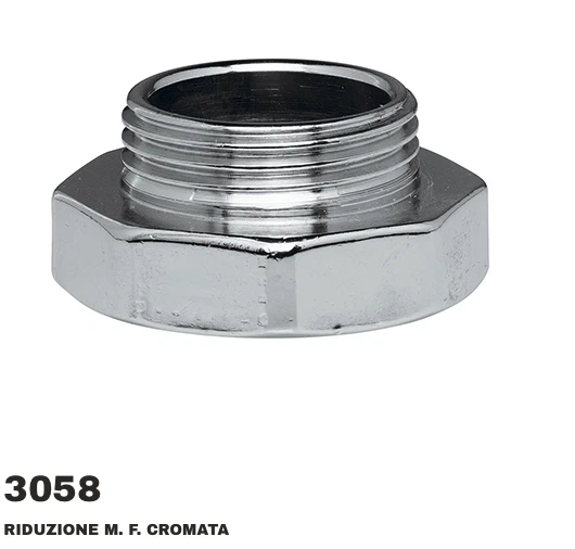 CROLLA BRUNO SRL RIDUZIONE MANICOTTO RIDOTTO IN OTTONE CROMATO LEGGERO PER SIFONI 1" 11/4 11/2
