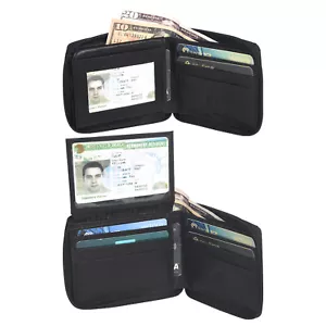 Leatherboss Cuero Genuino Hombre Cremallera Seguro Pull Up Flap, Negro - Imagen 1 de 7