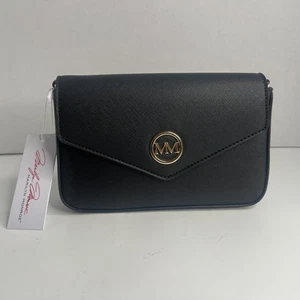 Marilyn Monroe schwarze Clutch Handtasche mit goldenem Crossbody Kettenriemen, rot innen, V - Bild 1 von 5