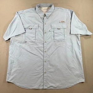 Columbia PFG Omni Shade Button Hemd Herren 2XL Blau Einfarbig Kurzarm - Bild 1 von 9