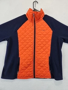 Lauren Ralph LRL Active Jacket Women 2X Full Zip Quilted Fleece Navy Blue Orange - Picture 1 of 12