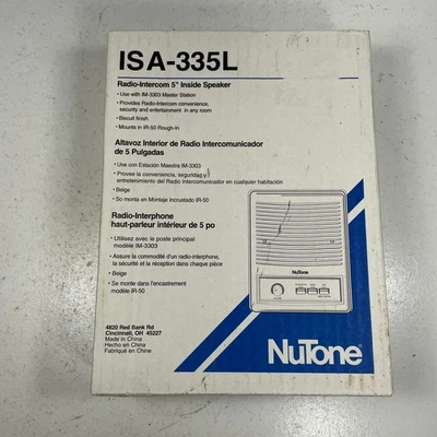 Altavoz Intercomunicador Interior 5" Galleta NuTone ISA-335L, Caja Abierta Foto 1 de 4