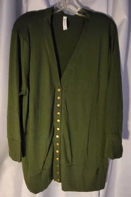 Zenana 3 X армия зеленый Snap Up v-образным вырезом кардиган свитер 3/4 рукав новый корабли бесплатно - Изображение 1 из 4
