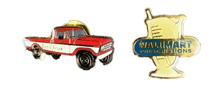 Walmart vintage 2000s lapel pins Sam Walton red truck and Pharmacy Prescriptions - Picture 1 of 9