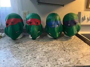Teenage Mutant Ninja Turtles TMNT Rubber Mask Set 1989 Mirage Studios - Picture 1 of 12