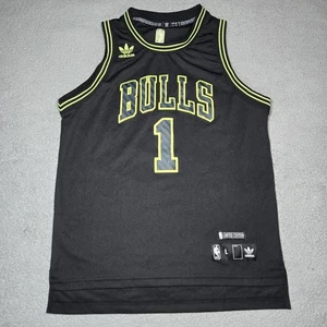Maglia Derrick Rose Adidas Bulls Nera Neon #1 Edizione Limitata Taglia Youth Large - Foto 1 di 14