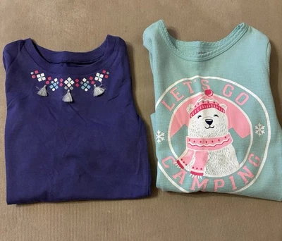 NWT Set Of 2 Carter’s Little Girls Long Sleeve Tees Size 3T - Image 1 of 4