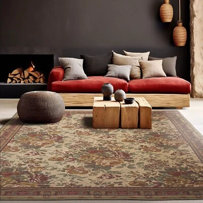 8' x 11' Limonta Cotton & Chenille Needlepoint Italian Area Rug 8x11 Tan - Image 1 of 4