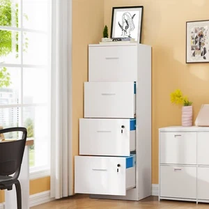 Lockable Filing Cabinet 4 Drawers File Storage Organizer Fit Letter/A4 Upgraded - Picture 1 of 13