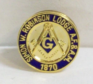 Freimaurer Simon W Robinson Lodge AF & AM Lexington Massachusetts Pin Emaille Vintage - Bild 1 von 8