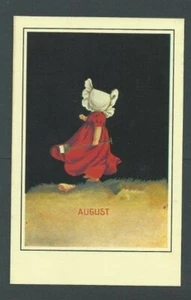 Cartolina Sunbonnet immagini repro agosto ragazza che cammina - Foto 1 di 1