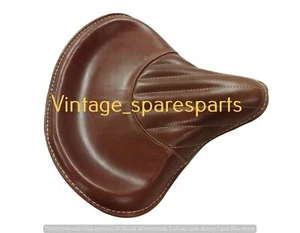Pure Leather Front Solo Saddle Seat Fit For Royal Enfield Classic 350 500 old - Picture 1 of 6