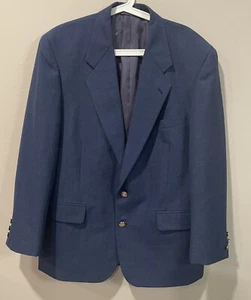 HARDY AMIES LONDON Blazer Blue Sport Coat Jacket Gold Buttons Sz 44R - Picture 1 of 7