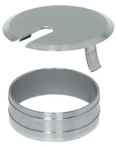 Kabeldurchlass Edelstahl massiv Kabeldose Kabeldurchführung Schreibtisch Niro - Bild 1 von 3