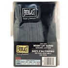 Weight Lift Gloves by Everlast, Gray On Black Leather Padded, 1080, Size L NEW