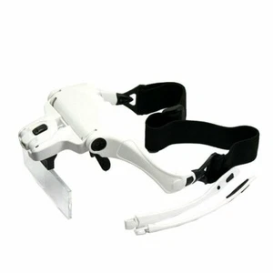 Headband Magnifier Lighted Glass Optivisor with 5 Lens for Hobby Repair Reading - Picture 1 of 6