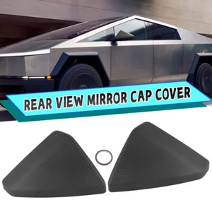 Fits Tesla Cybertruck 2024+ Carbon Fiber Style Left&Right Side View Mirror Cover - Foto 1 di 15