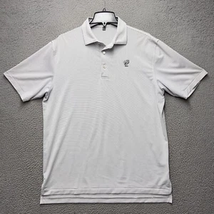 Peter Millar Sommer Komfort Poloshirt Herren Large grau gestreift Golf bestickt - Bild 1 von 12