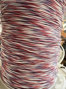 26 Gauge Teflon Wire White Red Purple Striped - Picture 1 of 3