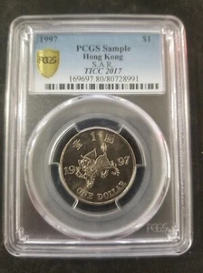1997 HONG KONG 1 dollar  PCGS GRADED SAMPLE SLAB ASIAN CITIES SERIES HONG KONG - Picture 1 of 3