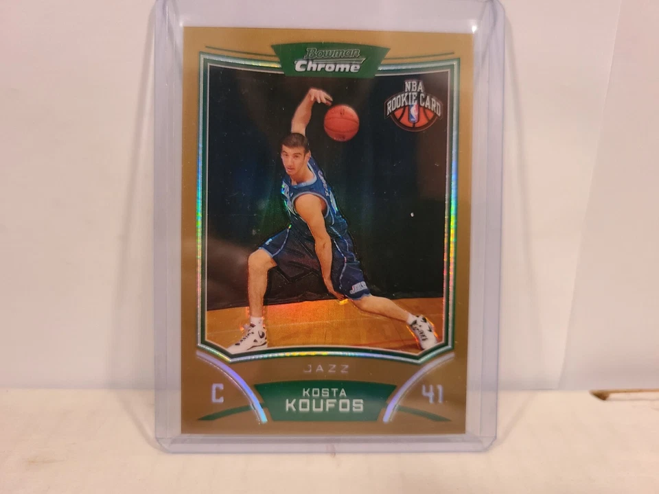 2008 BOWMAN CHROME KOSTAS KOUFOS GOLD REFRACTOR #/50 ROOKIE RC UTAH JAZZ SP RARE - Image 1 of 1