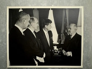 vintage JOHN F. KENNEDY Lyndon B Johnson Dean Rusk original PRESS PHOTO 8x10 JFK - Picture 1 of 7