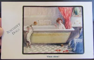 Naughty Dog, serie Art Color, No. 758, postal vintage 1916 riesgo - Imagen 1 de 2
