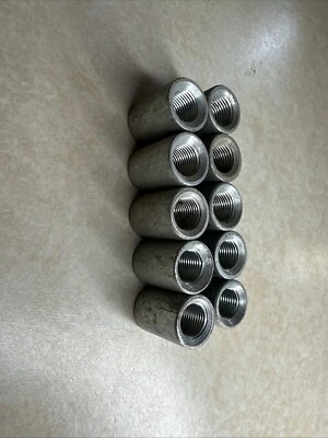 (10 Pack) 1/8" Galvanized Merchant Steel Coupling 150 Pipe Thread  Fitting - Image 1 of 3