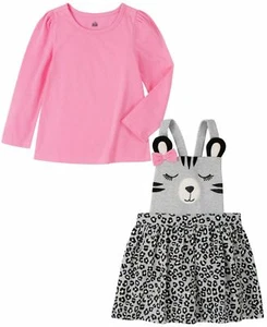 Kids Headquarters 2 Piece Long Sleeve T-shirt with Bear Face Animal Print Jum... - Picture 1 of 1