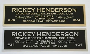 Rickey Henderson nameplate for signed autographed baseball jersey photo glove - Picture 1 of 2