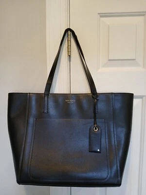 Kate Spade Lalena Large Pocket Tote Bag BLACK Leather Travel Carry On Purse NICE - Image 1 of 4
