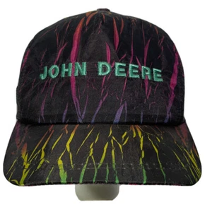 Vintage bestickte John Deere Zebra K-Produkte Snapback Mütze. Lila, Gelb USA - Bild 1 von 6